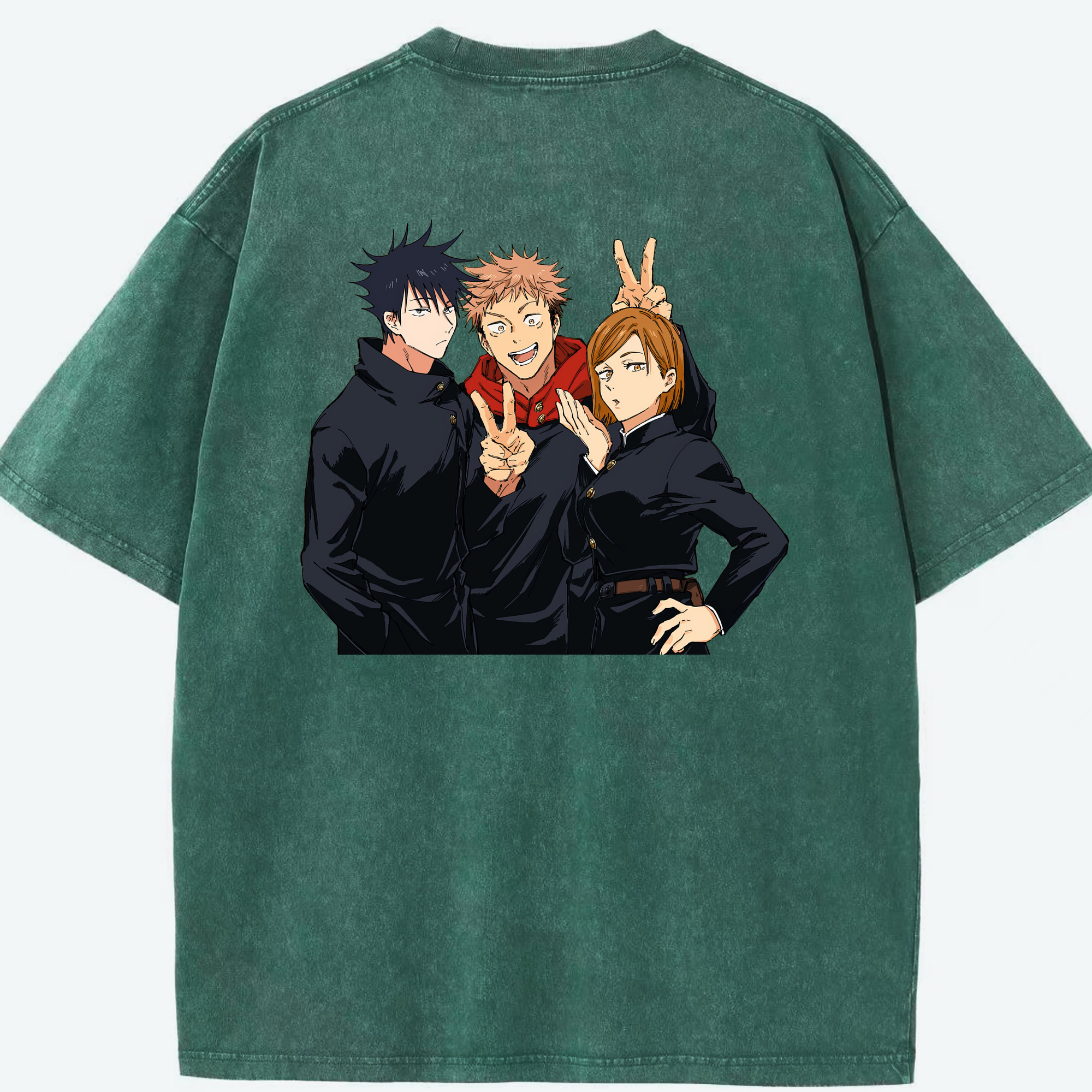 （画像用） 呪術廻戦 Jujutsu Kaisen 綿100% ヴィンテージ風 半袖Tシャツ（背面プリント）